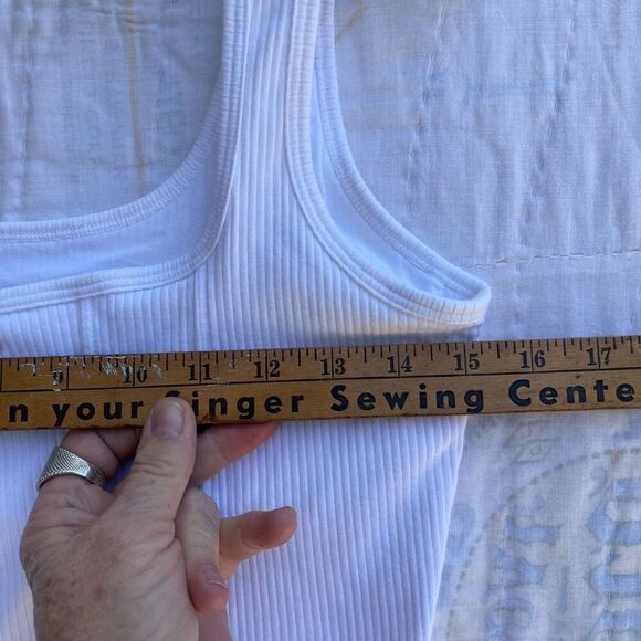 Pink Victoria’s Secret White Sleeveless The Cinched Piqué Corset Tank Top XL - Picture 5 of 6